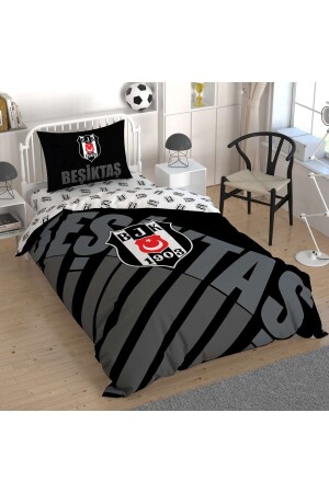 Beşiktaş Siyah Logo Pamuk Nevresim Takımı 000000001000042135 - Taç
