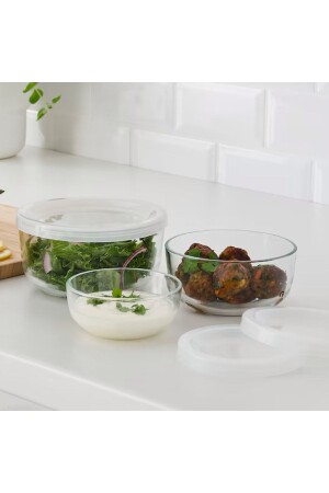 Bestamma 3 Adet Kapaklı Cam Gıda Saklama Kabı Kapları 1110495760 - IKEA