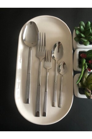 Besteckset für 6 Personen, 30-teilig, Korbgeflecht, Stabmodell, 30-teilig, Korbgeflecht, Modell für 6 Personen 0199 - DİBA AVM