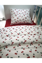 Bettbezug-Set aus kirschroter Baumwolle für Babys, Mädchen, 100 x 150 930 - Bebek Özel