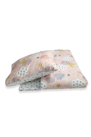 Bettbezug-Set für Babys, Mädchen, Lachsfarben, Halbmond, Stern, 100 x 150 930 - Bebek Özel