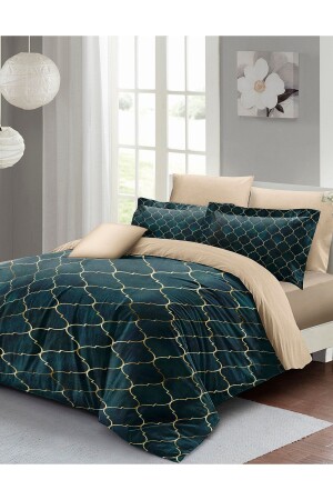 Bettbezug-Set für Doppelbett, speziell gewebter Baumwollsatin, Goldlinie MONOHOME32562 - Monohome