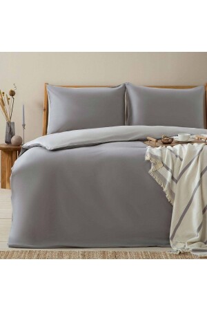 Bettie Nevresim Seti King Size 230x220 Cm Soguk Grı-grı CK231TEK435 - Chakra