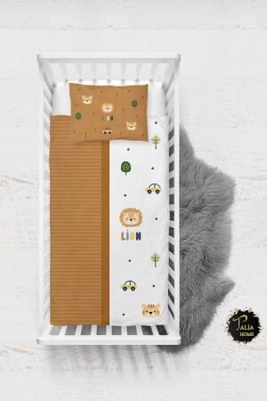Bettwäsche-Set für Babys mit Löwenmuster und Laken TLABN-011 - Talia Home