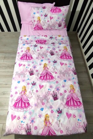 Bettwäscheset aus Baumwolle für ein einzelnes Prinzessinnenmädchen mit Gummilaken - Elmira Textile