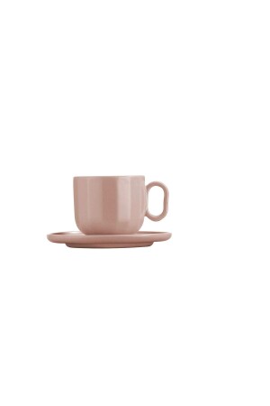 Bevel 4-teiliges Espresso-Kaffeeset für 2 Personen, Mattrosa, BVL04EKTM0007 - Kütahya Porselen