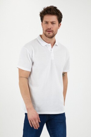Beyaz Dar-slim Fitt Polo Yaka Tshirt - Genel Markalar