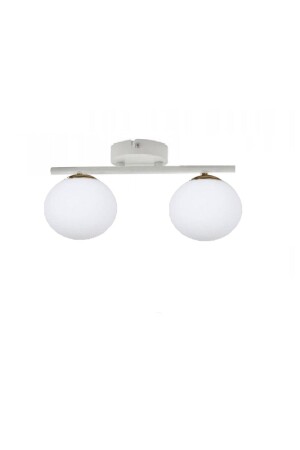 Beyaz Ikili Modern Beyaz Glop Camlı Plafonyer Avize LMBDR00771 - Lambadar