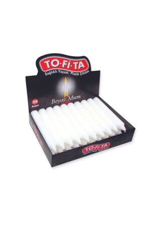 Beyaz Kalın Ekonomik Paket 1 Mum 14 cm 20'li 1697-T - TO-Fİ-TA toptanfiyattarifesi