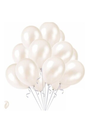 بالون معدني بيضاء من طراز MNZ 10pcs - Balonevi