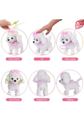 Beyaz - Pembe Renk Paw Petrol Kumandalı Yürüyen Köpek TP1587850001 - TECH LİGHTER GİFT