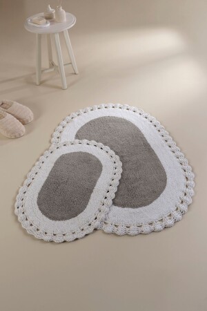 Bianca 100% Cotton Bath Mat Gray 40x60+60x90 - İrya