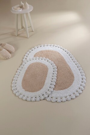 Bianca 100% Cotton Bath Mat Light Brown 40x60 60x90 11913981995 - İrya