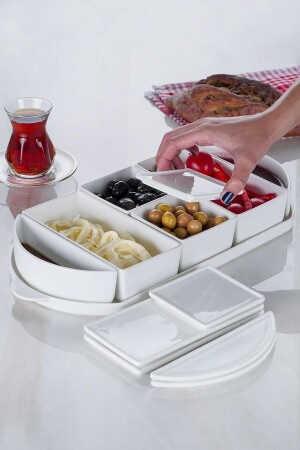 MNZ-Bianco Perla 6-piece طحالب الإفطار مجموعة SCT-21-0420/4Y - ACAR