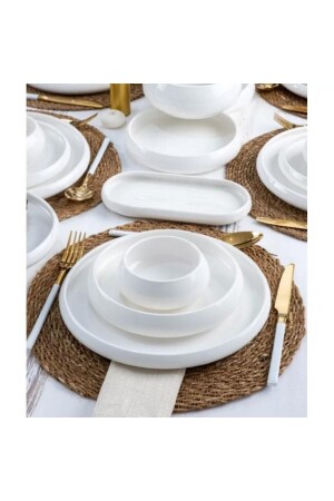 Bianco Perla Full Moon 27 Piece Porcelain Dinner Set for 6 People Msyt094 MSYT094 - ACAR