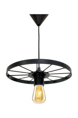 Bicycle Wheel Pendant Lamp Single Chandelier Metal Retro Wrought Iron Bar Hotel Restaurant Ceiling Lamp BNDBSKLTAVZ01 - Bundera