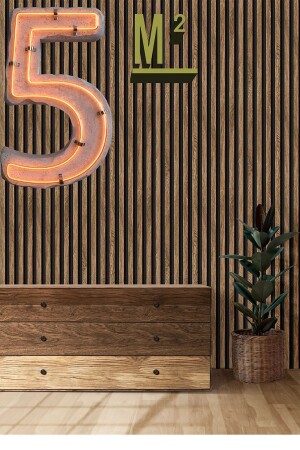 Bien Exclusive 2689 Lambri Panel Ahşap Duvar Çıtası Desenli Premium Duvar Kağıdı 5-30 M² - Bien Duvar Kağıtları