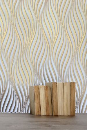 Bien Exclusive 2693 Urban Textures Bright Gold Wavy 3D Premium Tapete 5–30 m² - Bien Duvar Kağıtları