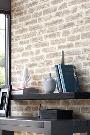 Bien Exclusive 5311 Light Yellow Brick Popular Stone Pattern Paper 5-30 M² 5646 2023 Model Production - Bien Duvar Kağıtları
