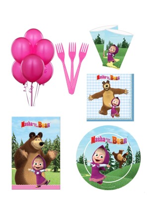 Big Bear with Tongs Birthday Party Supplies Set for 16 People - Parti Dolabı