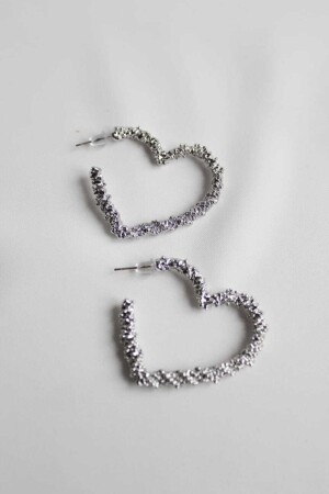 Big Heart Silver Color Women's Earrings - Zeyn Takı
