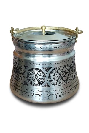 Binbir Kupfer bestickter gealterter Joghurt Kupfer Bakrac 3 lt dop6488508igo - Kardeşler Bakır