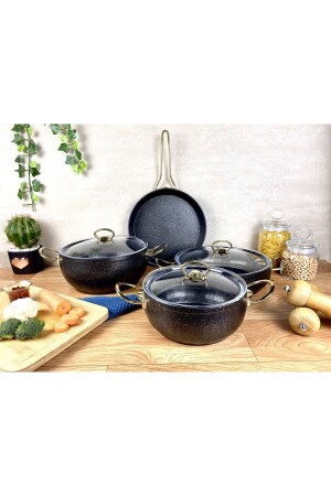 Bio Granite 7-teiliges Granit-Kochgeschirr-Set 2022ST0022 - Evita