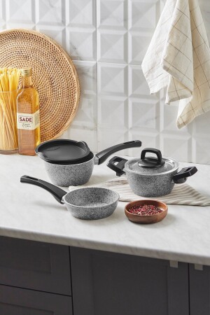 Bio Granite Gray Stone Mini 5 Piece Cookware Set 153. 03. 08. 3536 - Karaca