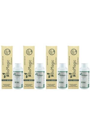 Bio-Haarfärbemittel ohne Ammoniak (intensives Schokoladenbraun-55).07)+Oxidationsmittel (4 Stück) PKT-374 - BioMagic
