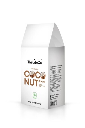 Bio-Kokosnusszucker 300 g (natürlich, glutenfrei, vegan, mit niedrigem glykämischen Index) - Thelifeco