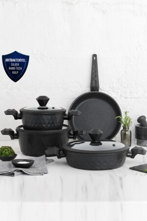 BioDiamond 7 Piece Cookware Set with Antibacterial Handle and Induction Base 153. 03. 08. 0429-1 - Karaca