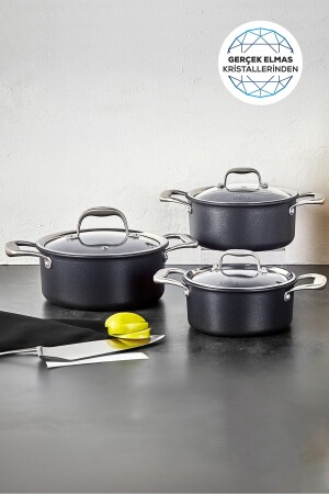 Biodiamond Pro Induction Based 6 Piece Cookware Set 153. 03. 07. 9035 - Karaca