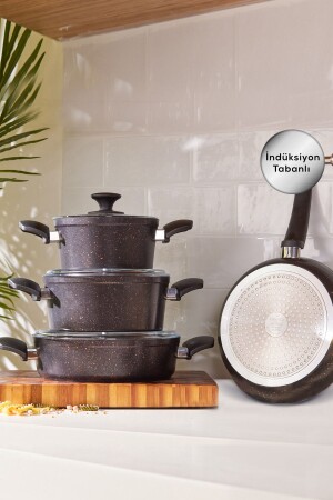 Biogranit Black Gold New Induction Based 7 Piece Cookware Set 153. 03. 08. 1154 - Karaca