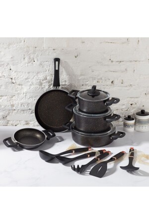 Biogranit Blackgold 13 Piece Granite Cookware Set 153. 03. 08. 0670 - Karaca