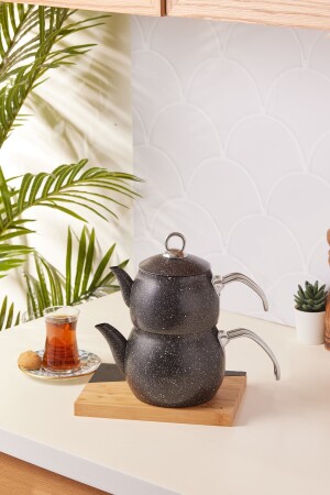Biogranit Steel Plus Midi Teapot Set Black 153. 03. 08. 1738 - Karaca