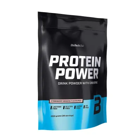 BioTechUSA Protein Power (1000 g, Strawberry Banana) - BioTechUSA