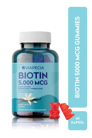 Biotin 5000 Mg 60 Pieces in Jelly Form Protects Hair and Skin - Viapecia