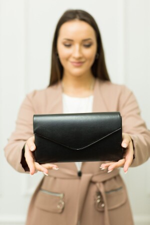 حقيبة ملابس المساء من الجلد الأسود الممزق MNZ WEEM0405 - weem bag
