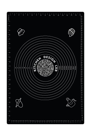 Black 1. Premium Quality Silicone Dimensional Multi-Purpose Dough Rolling Mat 45 Cm X 65 Cm Black Dough Mat 45x65cm - Kitchen Design Lab
