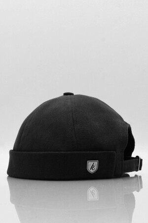Black 100% Cotton Cap Docker Hat KLH6897 - Külah