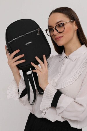 Black 2 Compartment Women's Backpack - D'vers