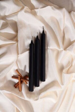 Black 3-Piece Candlestick Candle Matte Candle Metallic Coated Body 1. Quality Long Rod Taper - Mba Decor Metal Bending Art
