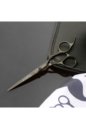 Black 6 Inch 440cr Japanese Steel Professional Hairdressing Barber Hair Cutting Scissors BLACK-HIKARU - HIKARU