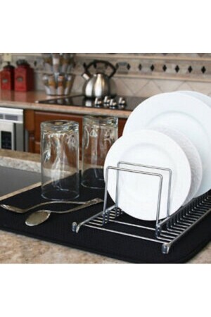 Black Absorbent Dish Drying Mat Dish Rack - Hein