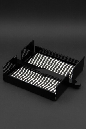 Black Acrylic Plexi Square Napkin Holder 18x18 Cm 3 Mm - sogo