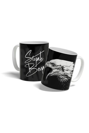 Black and White - Eagle Designed Black Printed Mug BEŞİKTAŞ-0073 - OFFSIDE
