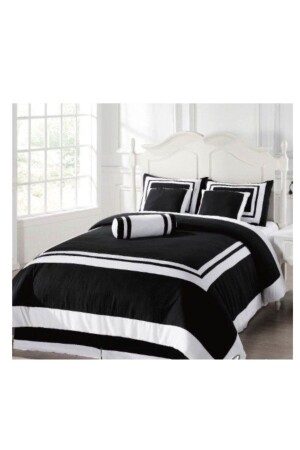Black and White King Size Cotton Satin Duvet Cover Set kınsvb6 - METİNEV