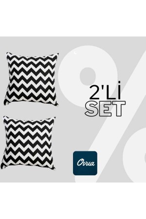 Black and White Striped Throw Pillow 2 Pieces - Ovua