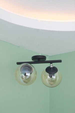 Black Bal Glop Glass 2-Piece Chandelier for Ceiling ucar00027 - Uçar