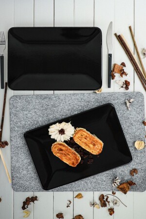 Black Boat Plate 31 Cm 2 Pieces ST032202F650A000000MAKRS00 - Keramika